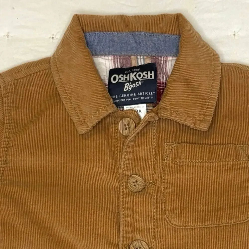 OshKosh B’gosh Corduroy Jacket Boys 2T | Camel Shirt Shacket Lined